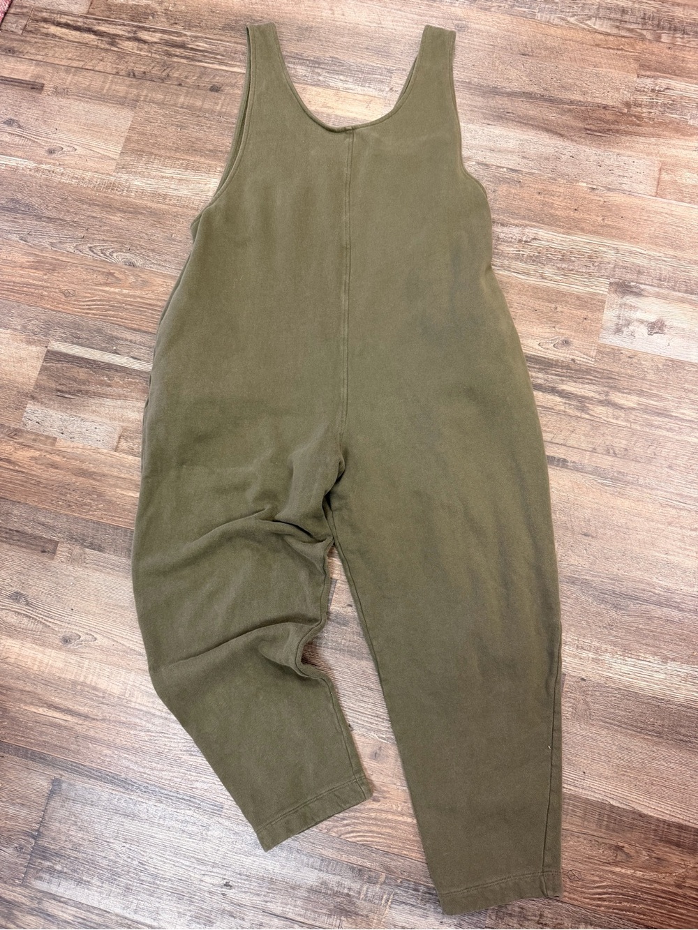 MATERNITY Beyond Nine Laura Olive Green Jersey Knit Jumpsuit Size M
